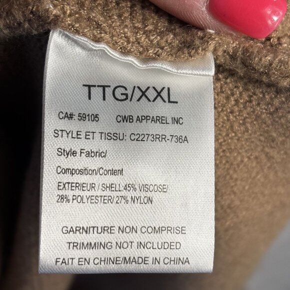 Ribbed Knit Camel Sweater For Women Turtleneck Style By Charlie B Size Tall/XXL - Picture 11 of 12